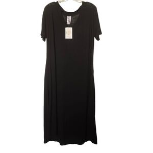 NWT BECCA Black Semi Sheer Maxi Dress Beach Cover Up